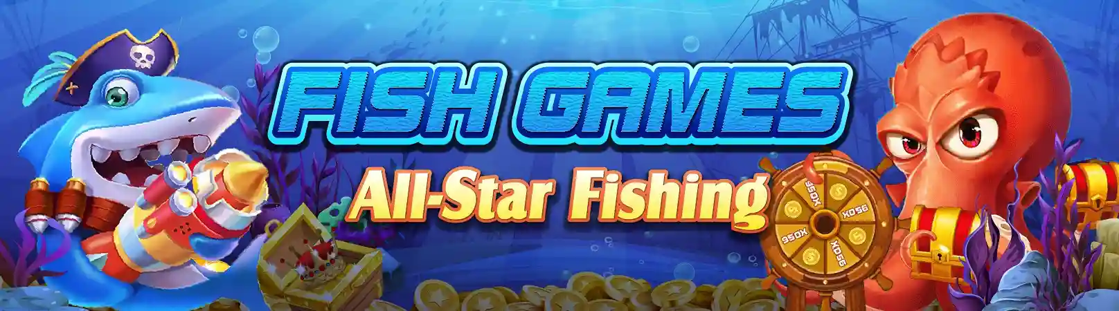 N7CLUB fishing game lobby with colorful marine graphics